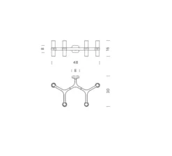 Applique murale, Crown 4, acier poli, L48cm, H16cm - Nemo Lighting