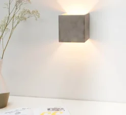 Applique murale, Cubic [b3], gris clair, or, L14cm, H14cm - GANTLights