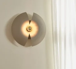 Applique*AYTM Applique murale, Cycnus, , Ø30cm, H14cm - taupe et or