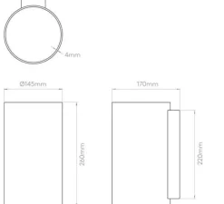 Applique*Astro Applique murale, Cyl 260, , L14,5cm, H26cm - verre, opal