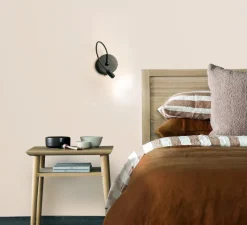 Applique*OliveLab Applique murale, D02, , avec lentille, LED, dim, 2700K, 350 lm, Ø10cm, H45cm - noir mat