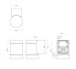 Applique*Astro Applique murale, Darmouth single, , L6,5cm, H9,8cm - gris