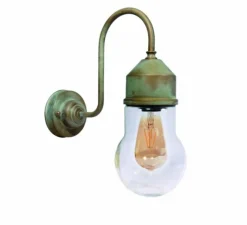 Applique*Moretti Luce Applique murale, Darsili 1950N, , IP44, L31cm, H37cm - Cuivre laiton vieilli