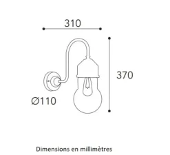 Applique*Moretti Luce Applique murale, Darsili 1950N, , IP44, L31cm, H37cm - Cuivre laiton vieilli