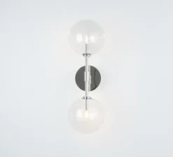 Applique murale, Dawn double, Nickel poli, L15cm, H47,8cm - Schwung