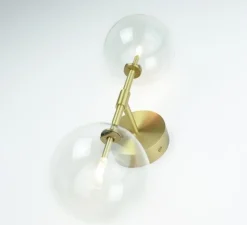 Applique murale, Dawn double, Laiton laqué bruni, L15cm, H47,8cm - Schwung