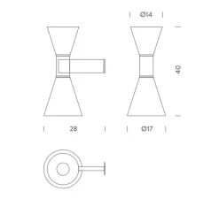 Applique murale, De Marseille, noir, L17cm, H40cm - Nemo Lighting
