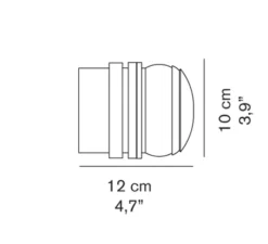 Applique murale de salle de bain, Fresnel, blanc, LED,IP44, 3000K, 550lm, Ø12cm, H10cm - Oluce
