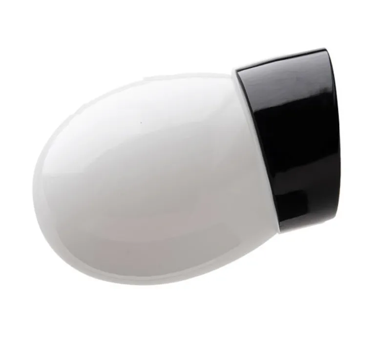 Applique*Zangra Applique murale de salle de bain, Pure Porcelaine Glass 030, , Ø10cm, H5.5cm, IP54 - noir