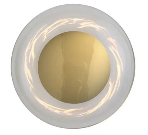 Applique murale de salle de bain, Horizon, transparent, or , IP44,Ø29cm, H20,5cm - Ebb and Flow