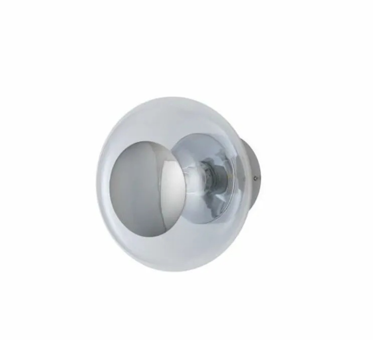 Applique murale de salle de bain, Horizon, Transparent, argent, IP44,Ø21cm, H16,5cm - Ebb and Flow