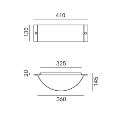 Applique murale, Decori 252.02.RF, cuivre antique, IP54, L41cm, H13cm - Il Fanale