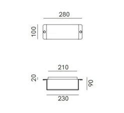 Applique*Il Fanale Applique murale, Decori 252.03.RF, , IP54, L28cm, H10cm - cuivre antique