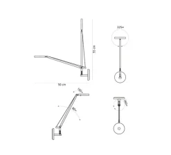 Applique*Artemide Applique murale, Demetra Micro Wall, , H55cm, L50cm, LED - noir poli