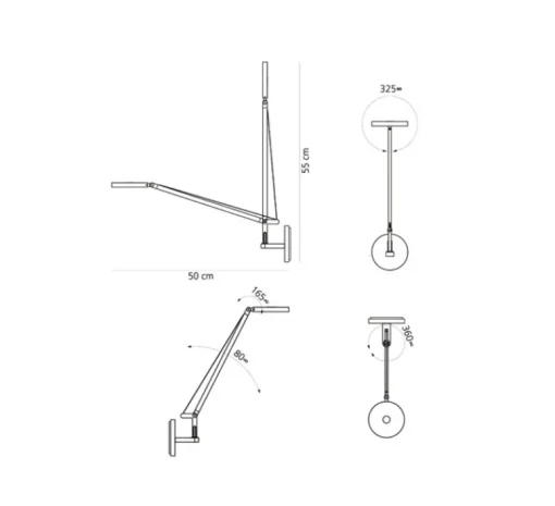Applique*Artemide Applique murale, Demetra Micro Wall, , H55cm, L50cm, LED - noir poli
