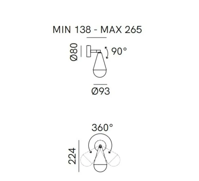 Applique*Il Fanale Applique murale, Dew 289.05.FFT, , L9,3cm, H22,4cm - fer antique