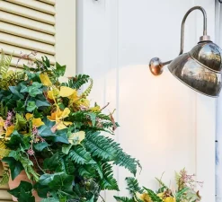 Applique*Mullan Lighting Applique murale d'extérieur, Sanford, , IP65, L24cm, H47cm - laiton antique