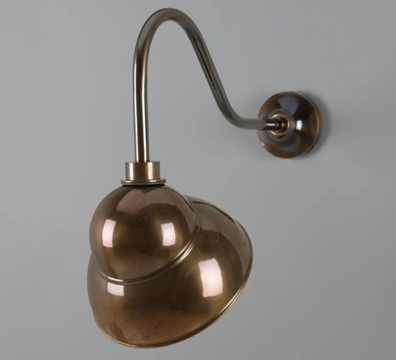 Applique*Mullan Lighting Applique murale d'extérieur, Sanford, , IP65, L24cm, H47cm - laiton antique