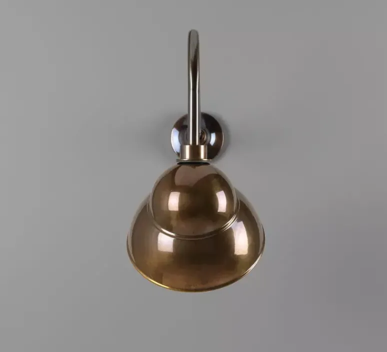 Applique*Mullan Lighting Applique murale d'extérieur, Sanford, , IP65, L24cm, H47cm - laiton antique