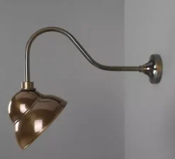 Applique*Mullan Lighting Applique murale d'extérieur, Sanford, , IP65, L24cm, H47cm - laiton antique