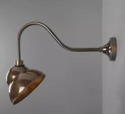 Applique*Mullan Lighting Applique murale d'extérieur, Sanford, , IP65, L24cm, H47cm - laiton antique