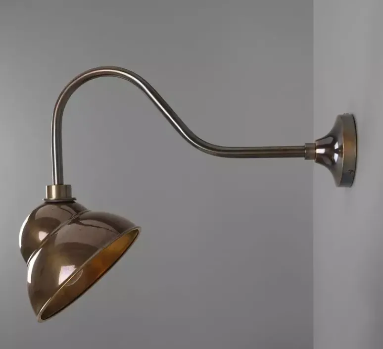 Applique*Mullan Lighting Applique murale d'extérieur, Sanford, , IP65, L24cm, H47cm - laiton antique