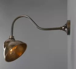 Applique*Mullan Lighting Applique murale d'extérieur, Sanford, , IP65, L24cm, H47cm - laiton antique