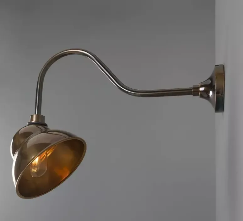 Applique*Mullan Lighting Applique murale d'extérieur, Sanford, , IP65, L24cm, H47cm - laiton antique