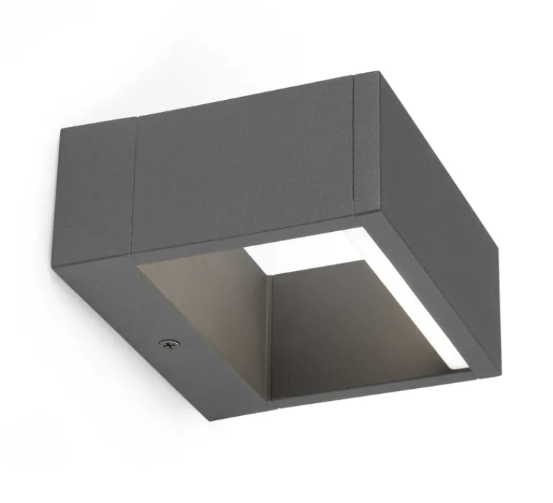 Applique*Faro Applique murale d'extérieur, Alp, , 3000K, 220lm, H6cm - gris