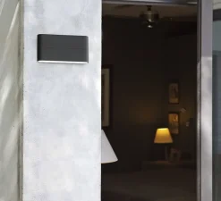 Applique*Faro Applique murale d'extérieur, ADAY-2 LED, IP54, L17,5cm, H9cm - gris foncé,