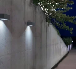 Applique*Lucifero's Applique murale d'extérieur, Brique O, , LED, 3000 K, 95 lm, L25cm, H12cm - gris