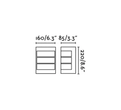 Applique*Faro Applique murale d'extérieur, Cela-2, , IP54, L16cm, H22cm - inox