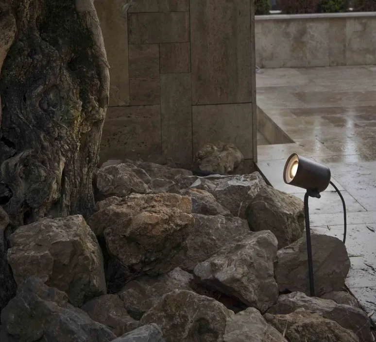 Applique*Faro Applique murale d'extérieur, borne, Flow, , Ø9cm, H60cm, IP65 - noir