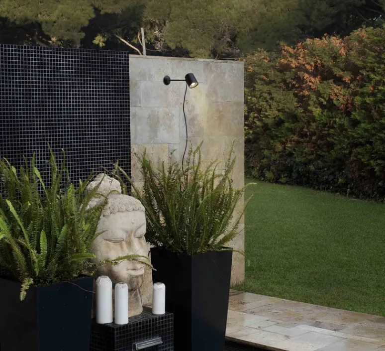 Applique*Faro Applique murale d'extérieur, borne, Flow, , Ø9cm, H60cm, IP65 - noir