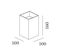 Applique*Wever&Ducré Applique murale d'extérieur, Box 3.0, , IP65,LED, 2700K, 400lm, Ø10cm, H16cm - noir