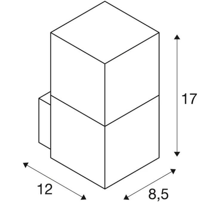 Applique murale d'extérieur, Grafit, anthracite et blanc, IP44,L12cm, H17cm - SLV
