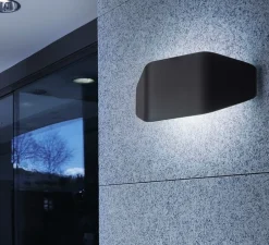 Applique murale d'extérieur, FUTURE, IP44, gris foncé, L31,5cm, H13,5cm - FARO