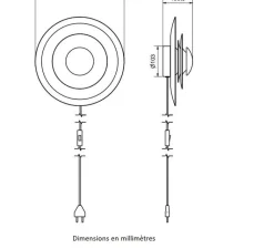 Applique*Belid Applique murale, Diablo, , Ø30cm, H10,5cm - Noir mat