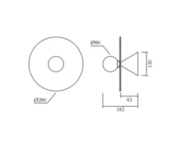 Applique*Atelier Areti Applique murale, Disc and Sphere Glass 514, , Ø29cm, H18,2cm - bordeaux