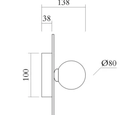 Applique*Atelier Areti Applique murale, Disc and sphere 140, , Ø23cm, P13,8cm - laiton