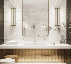 Applique*ACB Applique murale, Diva 60, , IP44, LED, 2700-3000K, 1250 lm, L16,5cm, H60cm - or