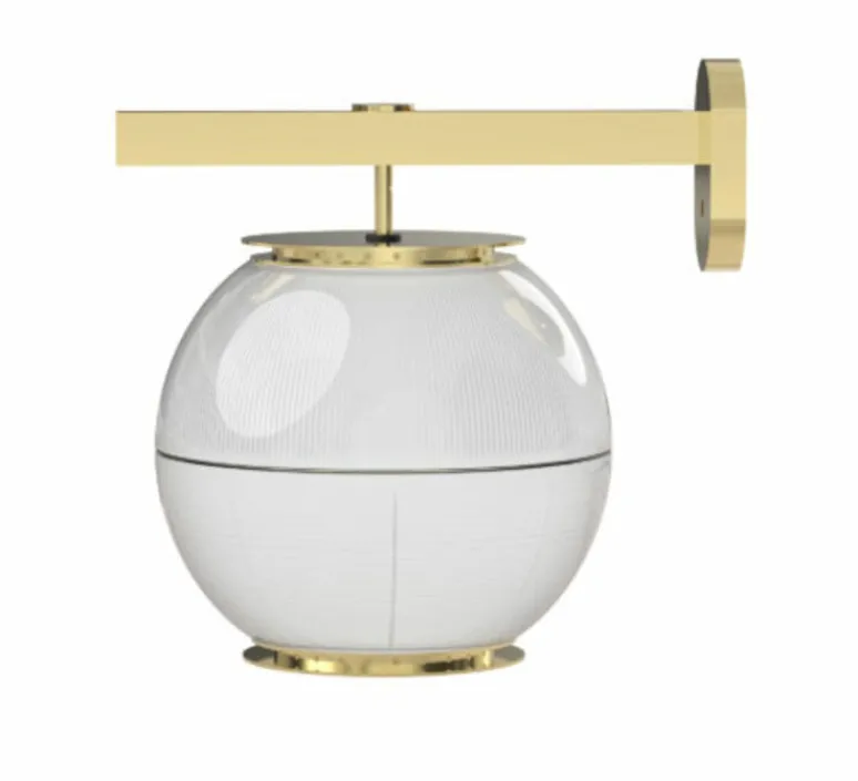 Applique*Tato Italia Applique murale, Doppio Vetro, , L24cm, H34cm - Laiton, transparent