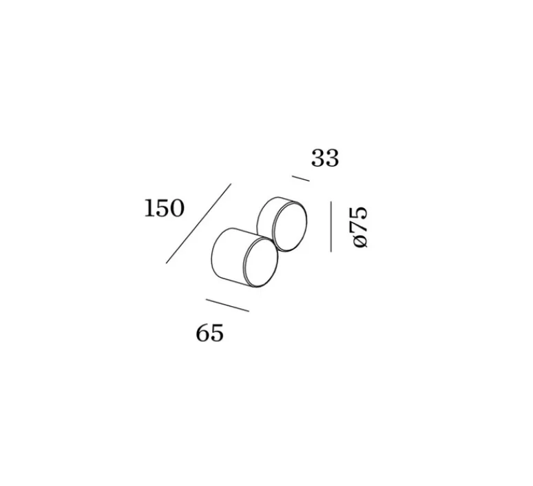 Applique*Wever&Ducré Applique murale, DOT 2.0, , LED, dim, 3000K, 435 lm, L15cm, H7,5cm - champagne