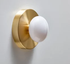 Applique*SkLO Studio Applique murale, Dot 1x, , Ø15cm, H10cm - Blanc et laiton brossé