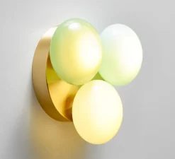 Applique*SkLO Studio Applique murale, Dot 3x, , L19cm, H20,5cm - Céladon, vert tilleul, vert pastel et laiton brossé