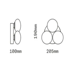 Applique murale, Dot 3x, Oyster, beige clair et blanc, L19cm, H20,5cm - SkLO Studio