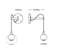 Applique*SkLO Studio Applique murale, Drape Arm 1, , Ø11cm, H23cm - Bleu, Noir oxydé