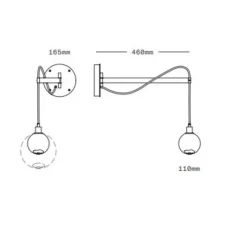 Applique*SkLO Studio Applique murale, Drape Arm 1, , Ø11cm, H46cm - Bleu, Laiton brossé