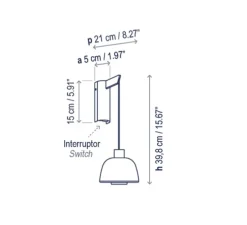Applique murale, Drep A/01, nude opal, LED, 2700K, 270 lm, L15,2cm, H39,8cm - Bover