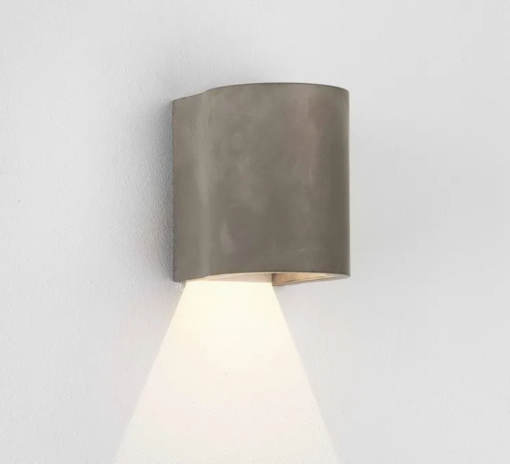 Applique murale, Dunbar 120 Led, béton mat, IP65, LED, 3000k, 60 lm, L9,4cm, H12cm - Astro
